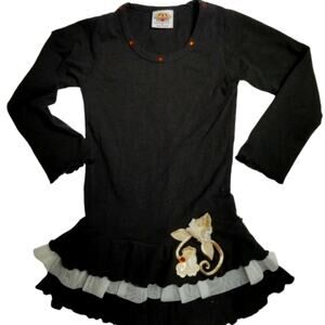Attitude Pie Long Sleeve Ruffle Bottom Dress